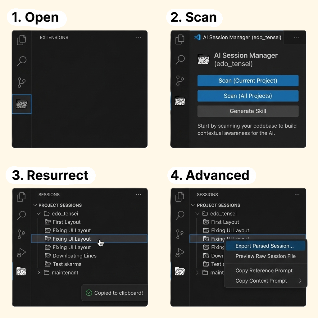 Edo Tensei open scan resurrect and advanced options workflow